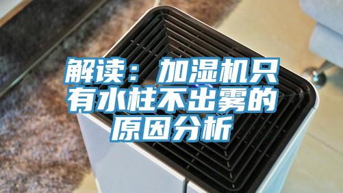 解讀:加濕機只有水柱不出霧的原因分析